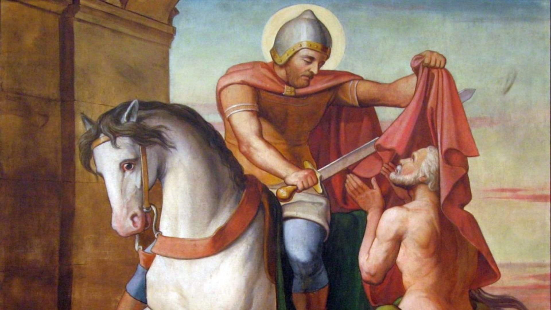 San Martín de Tours partió en dos partes su manta para darle abrigo a un mendigo que se estaba congelando