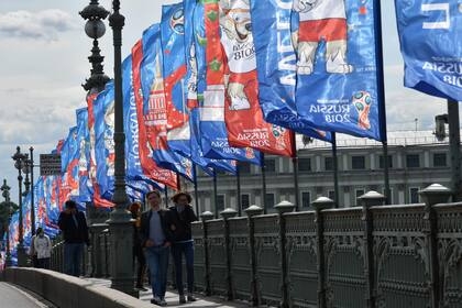 Las banderas del Mundial, en San Petersburgo