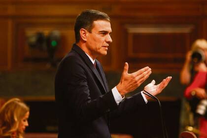 Sánchez, ayer, en el Congreso español
