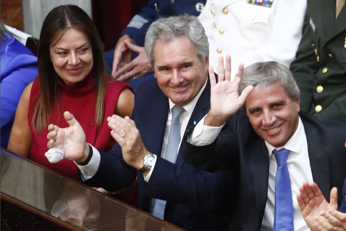 Sandra Pettovello, Pablo Quirno y Luis Captuto durante la Asamblea Legislativa que encabezó Milei