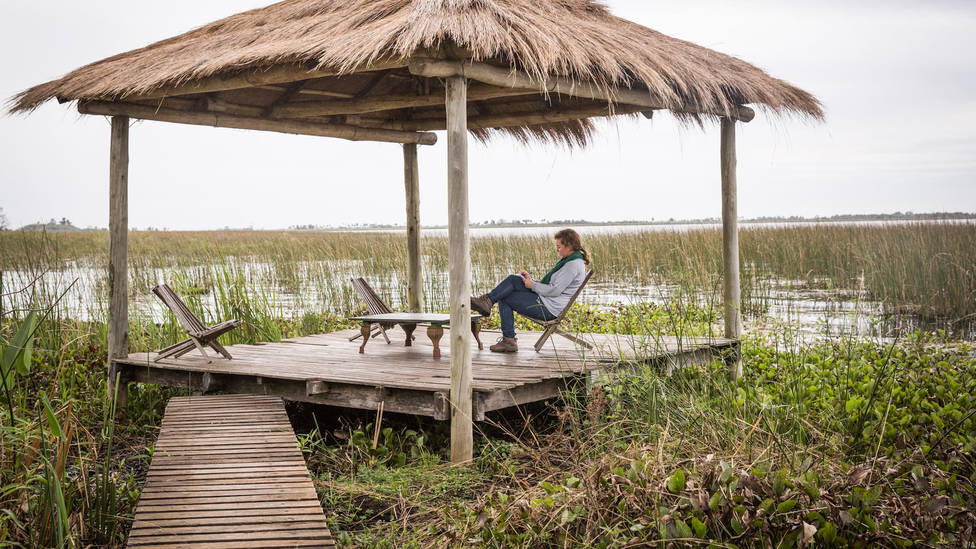 Posada de la Laguna está frente al espejo de agua.