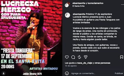 Santa Evita mantendrá distintas presentaciones durante septiembre