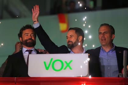Santiago Abascal, el líder de Vox, se mostró eufórico