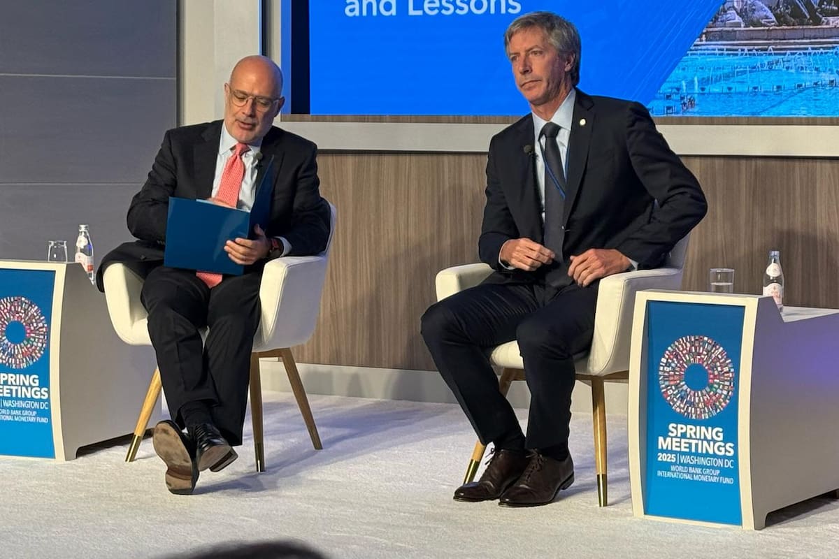 Santiago Bausili, presidente del Banco Central de la República Argentina, en su presentación en el FMI, en Washington.