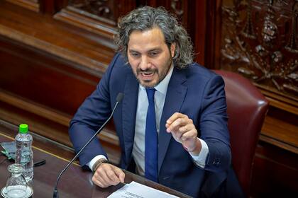 Santiago Cafiero duran te la presentación en el Senado