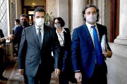 Santiago Cafiero; Sergio Massa y Máximo Kichner