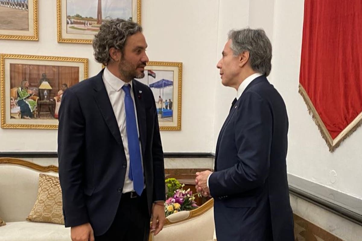 Santiago Cafiero y Anthony Blinken en el G-20