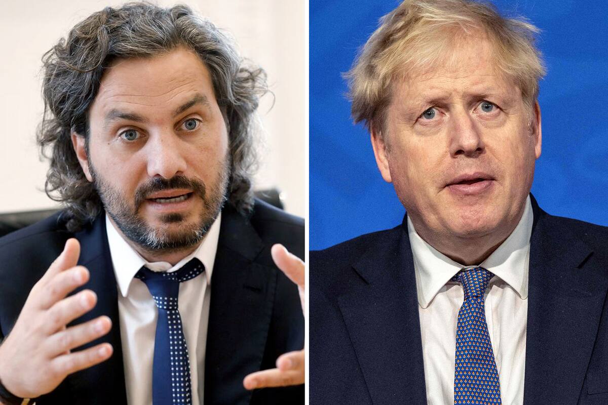 Santiago Cafiero y Boris Johnson