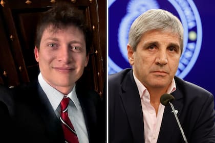 Santiago Caputo y Luis Caputo. Se llevan bien, pero a veces chocan sus intereses.