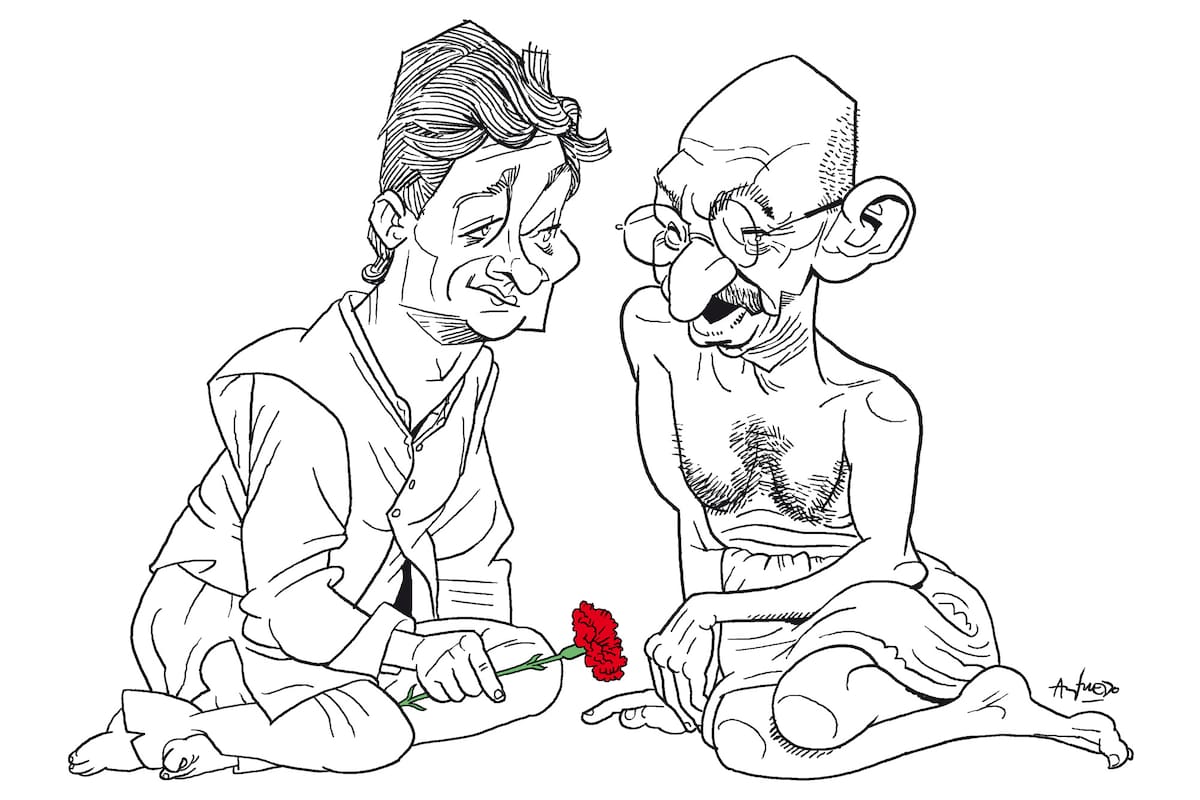 Santiago Caputo y Mahatma Gandhi