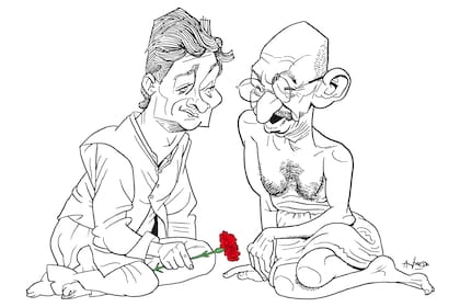 Santiago Caputo y Mahatma Gandhi
