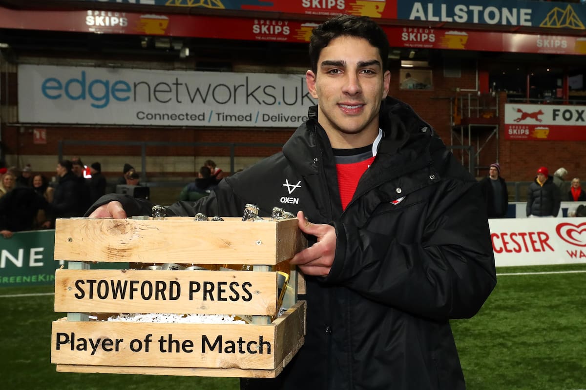 Santiago Carreras, Jugador del partido en Gloucester vs. Sale Sharks