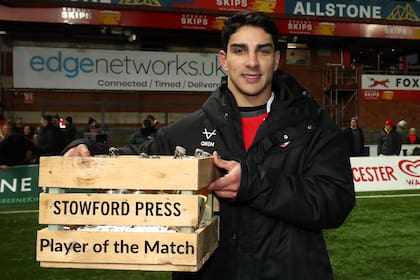 Santiago Carreras, Jugador del partido en Gloucester vs. Sale Sharks