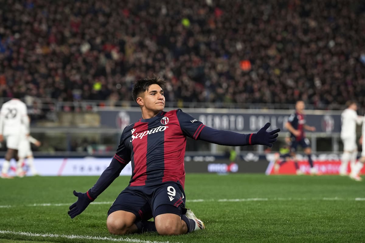 Santiago Castro, jugador de Bologna, que se mide ante Napoli