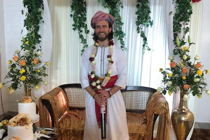Santiago Del Giudice el día de su casamiento