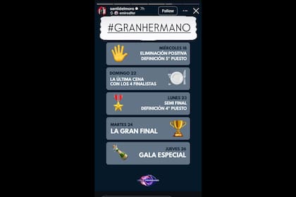 Santiago del Moro público en su cuenta oficial de Instagram el cronograma
