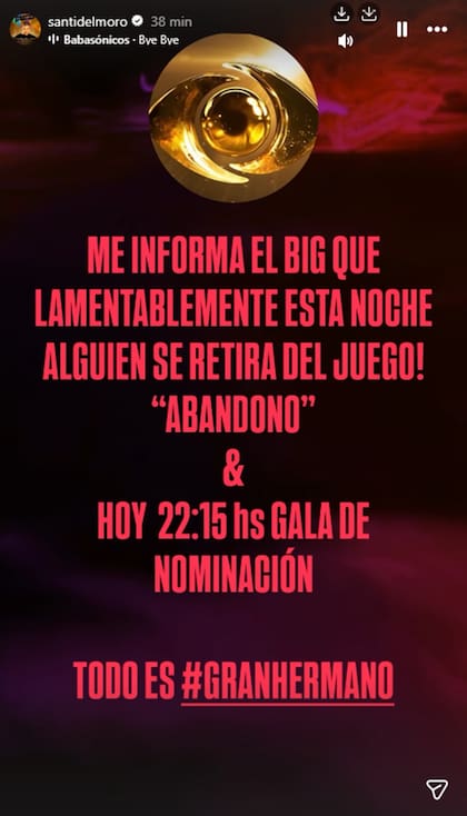 Santiago del Moro reveló que un participante abandonará Gran Hermano Generación Dorada