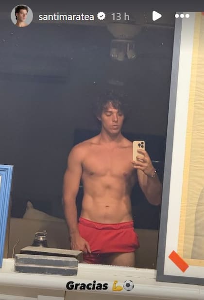 Santiago Maratea mostró su cuerpo entrenado y sorprendió a sus seguidores