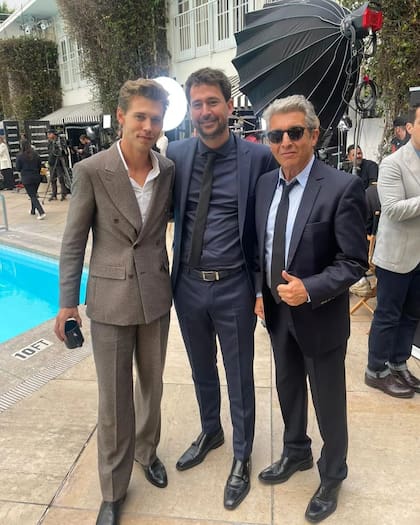 Santiago Mitre y Ricardo Darin en el almuerzo de nominados al Oscar junto a Austin Butler