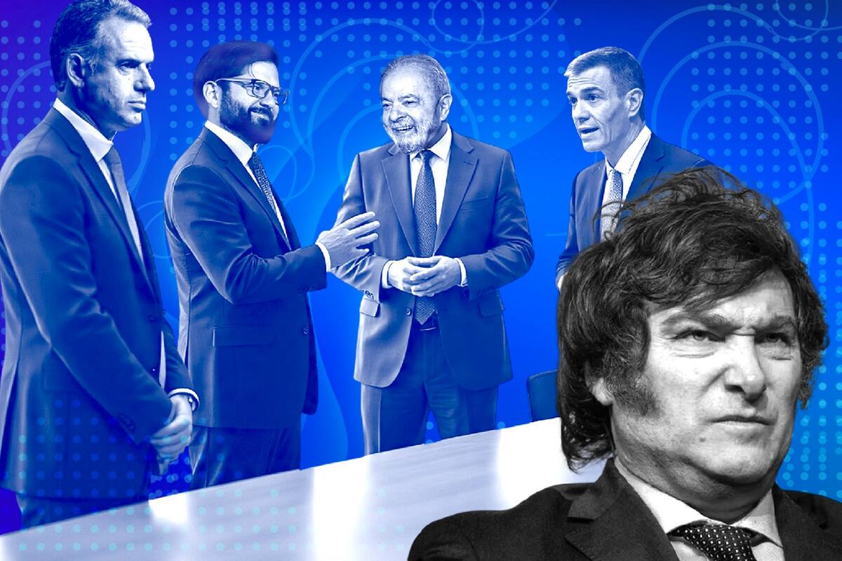 Santiago Peña, Gabriel Boric, Lula Da Silva y Pedro Sánchez, a espaldas de Javier Milei