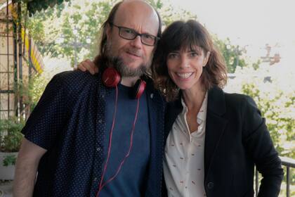 Santiago Segura y Maribel Verdú, durante el rodaje del film