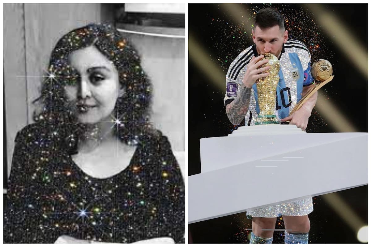 Sara Shakeel cubrió de brillo a Messi para celebrar el campeonato del mundo