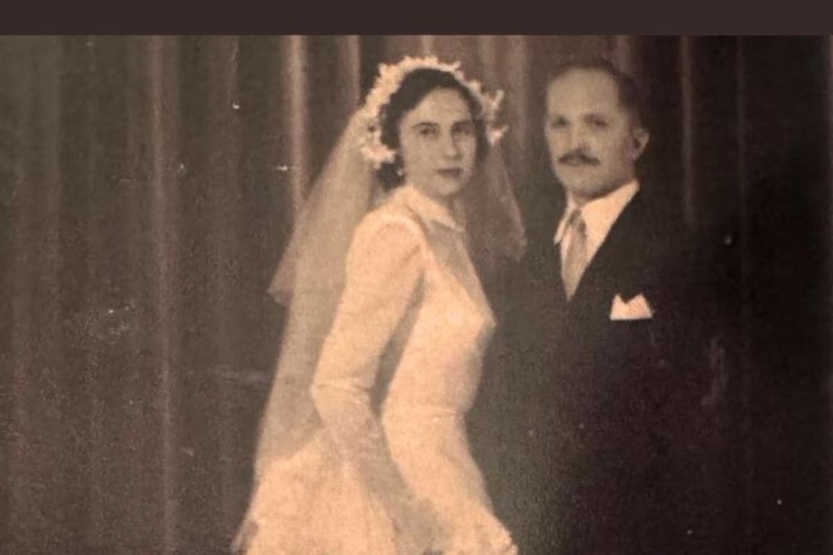 Sarita y Moises Roitman el día de su casamiento