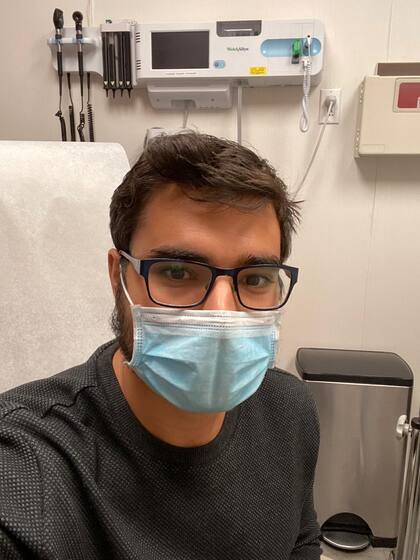 Sarquis, en la clínica City MD, donde recibió el test de anticuerpos