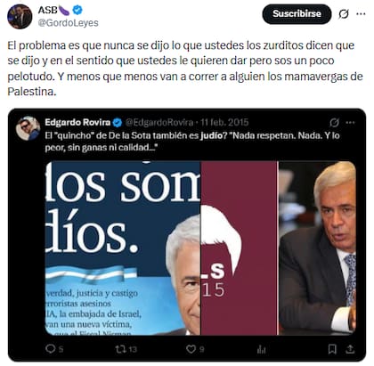 Sarubbi Benítez respondió en X a personas que criticaron sus dichos