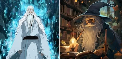 Sarumen y Gandalf