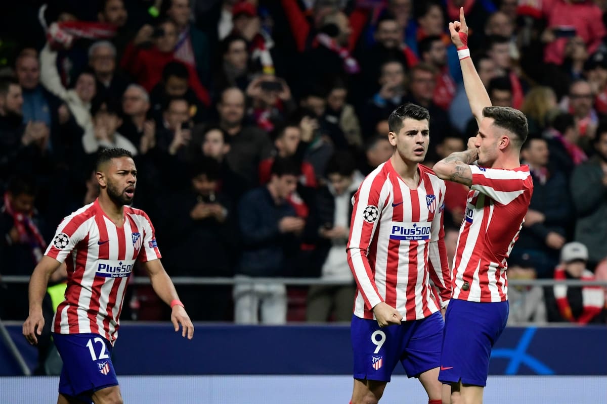 Saúl festeja el tanto de la victoria