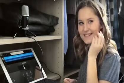 Savanna en el "estudio de cuarentena" en el vestidor