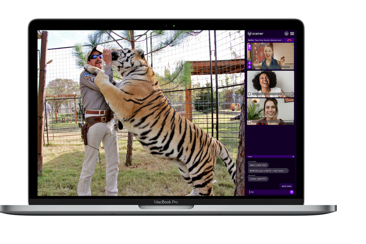 Scener se presenta como "un cine virtual" y permite mirar series y películas de Netflix mientras charlamos con amigos.