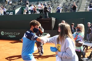 Schwartzman en cancha , copa davis