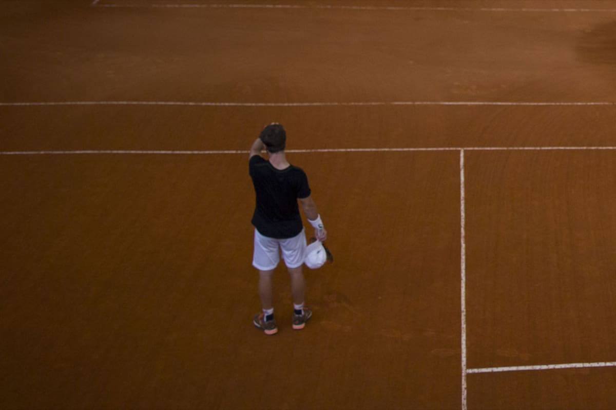 Schwartzman, en uno de los entrenamientos del equipo argentino
