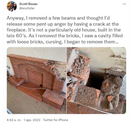 Scott Bevan mostró su hallazgo en su cuenta de Twitter.