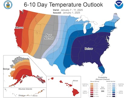 Se anticipan precipitaciones congeladas en los estados del sur, con nevadas intensas extendiéndose hacia los Apalaches y el noreste de EE. UU.