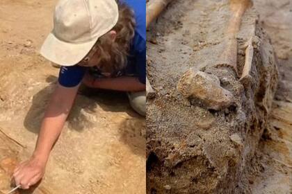 Se encontraron varios restos de esqueletos en el sitio (Fotos: Łukasz Czyżewski. Universidad de Nicolás Copérnico en Torun)