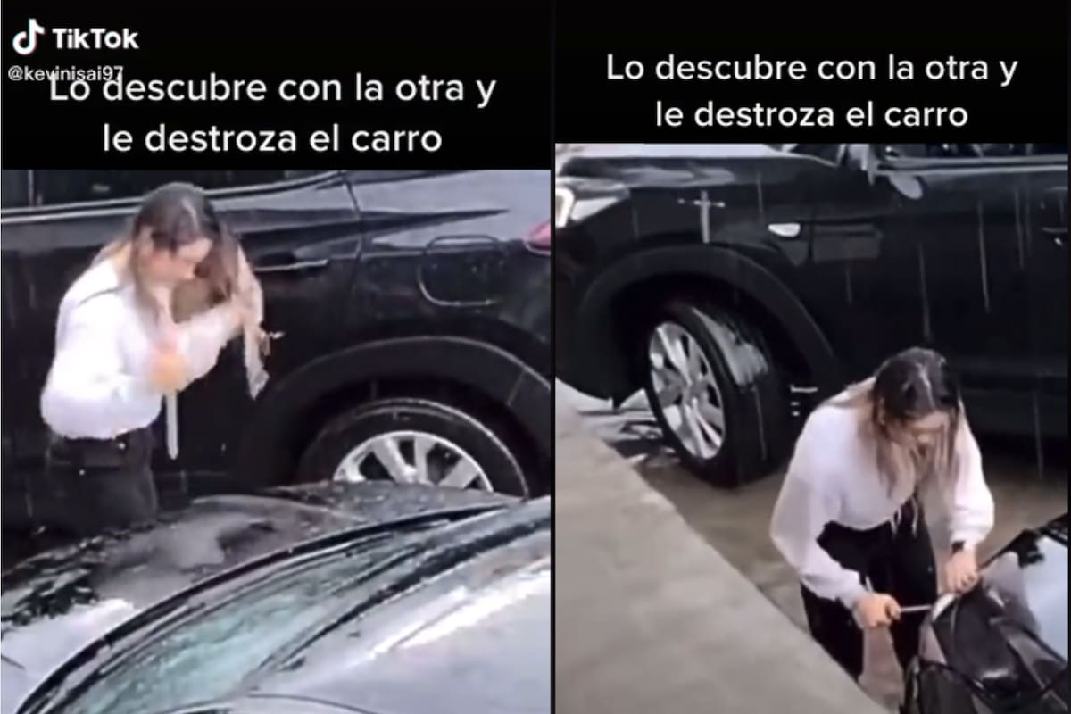 Se enteró de la infidelidad de su auto y le destruyó el auto