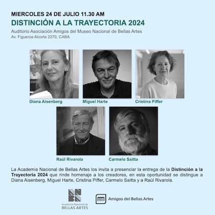 Se entregaron los premios Distinción a la Trayectoria a reconocidos artistas