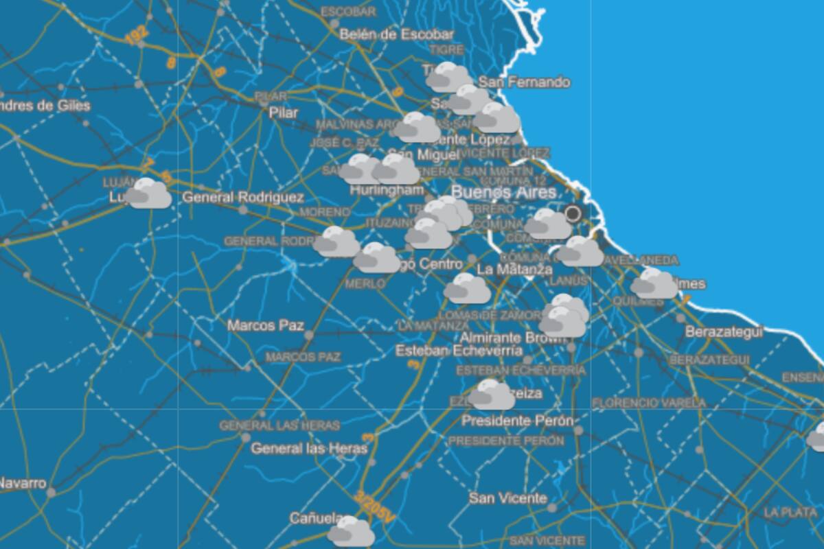 Se espera un lunes con lluvia y ráfagas de viento en Buenos Aires