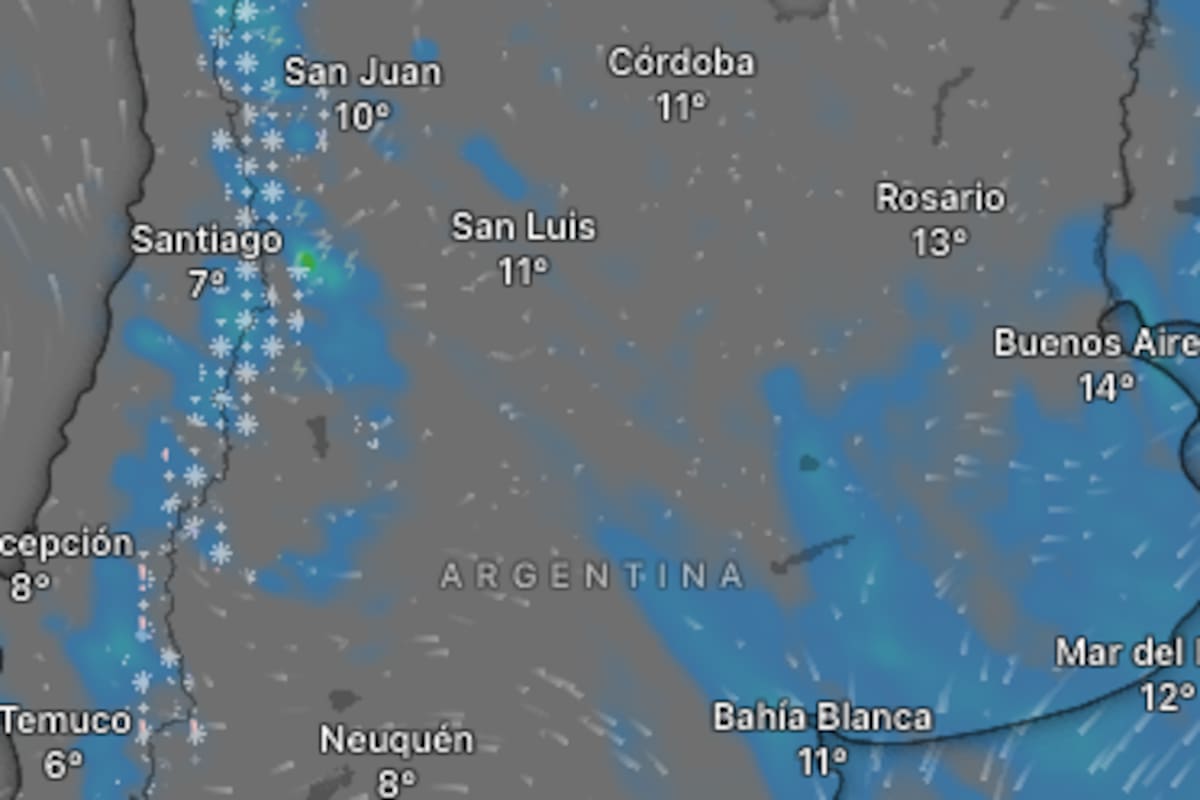 Se espera una jornada fría y con nevadas en algunas provincias del país