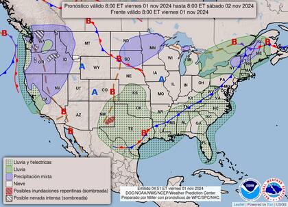 Se esperan lluvias intensas y tormentas severas en las Llanuras del Sur, con riesgo de granizo y vientos fuertes durante la noche del viernes y el sábado