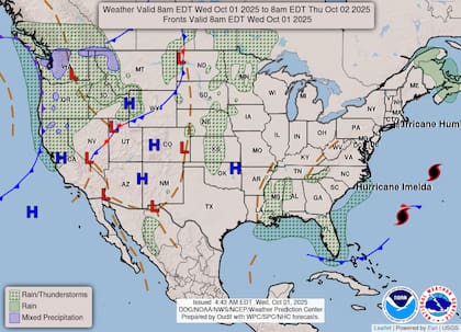 Se esperan lluvias recurrentes en las Carolinas, Georgia y especialmente Florida