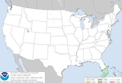 Se esperan tormentas en el sur de Florida, según destacó el SPC