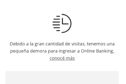 Se generaron "colas virtuales" para ingresar a home banking