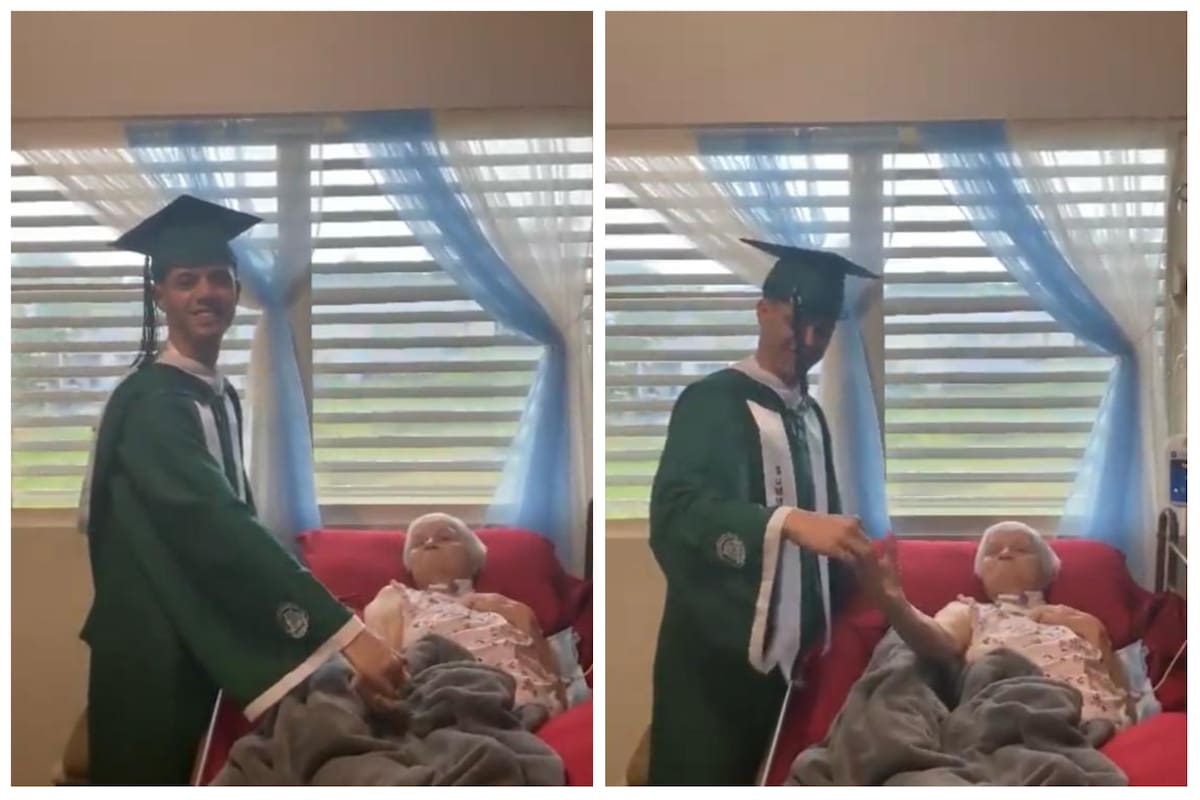 Se graduó, su abuela no pudo verlo y tuvo un noble gesto que emocionó a todos (Foto: Captura de Video / Twitter @emvnuelor)