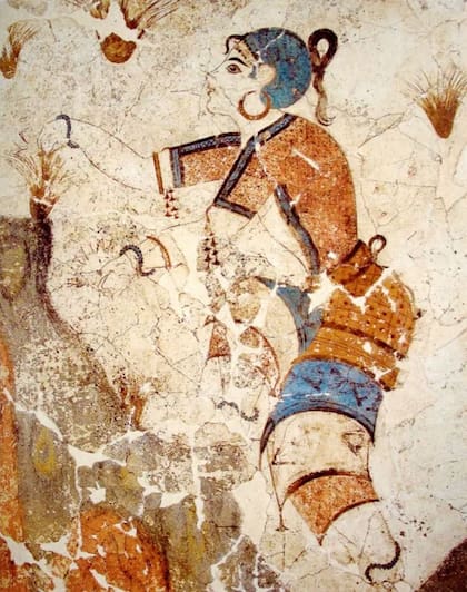 Se ha encontrado púrpura de Tiro en pinturas que datan de la Edad del Bronce