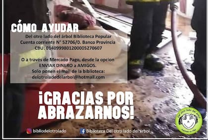 Se incendió una biblioteca popular