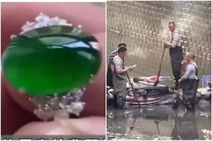 Se le cayó un anillo a una alcantarilla y contrató a un grupo de rescatistas para recuperarlo